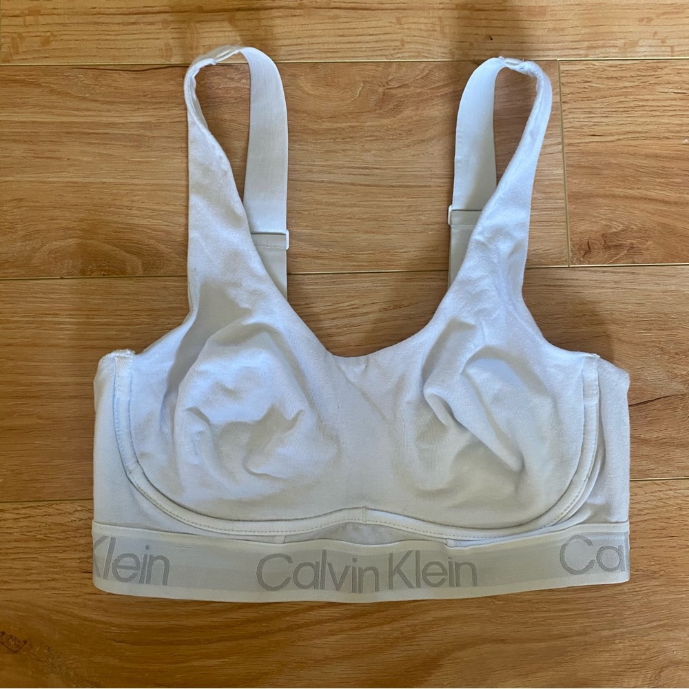 Calvin Klein White Cotton Bralette